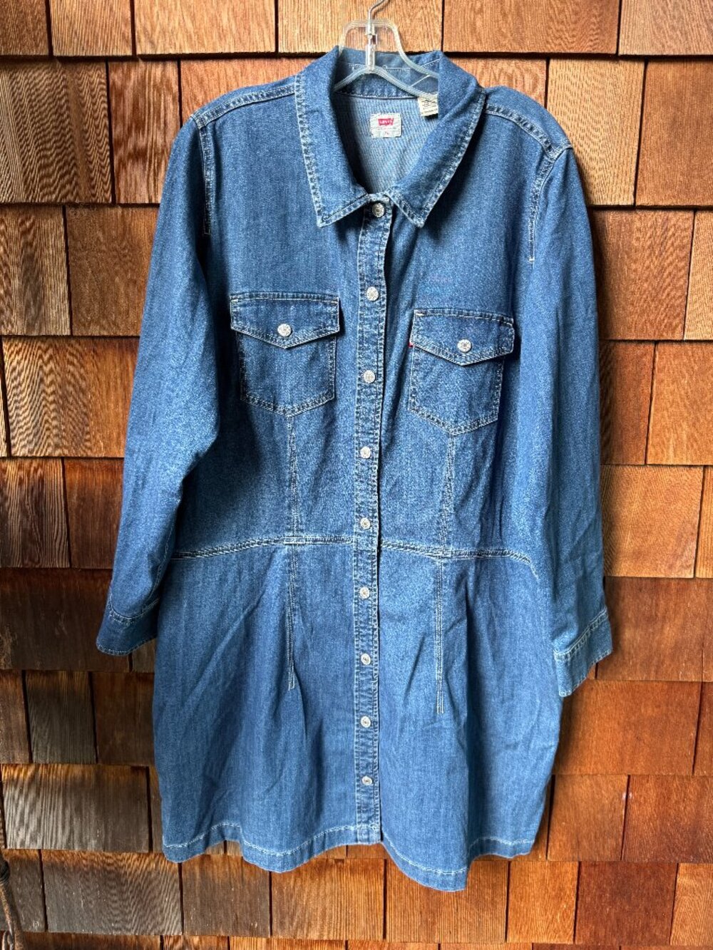 Levi's Ellie Long Sleeve Snap Front Denim Dress in Women's 2X
